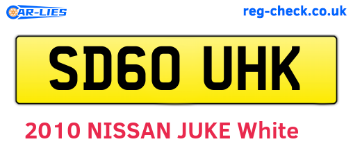 SD60UHK are the vehicle registration plates.