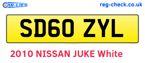 SD60ZYL are the vehicle registration plates.