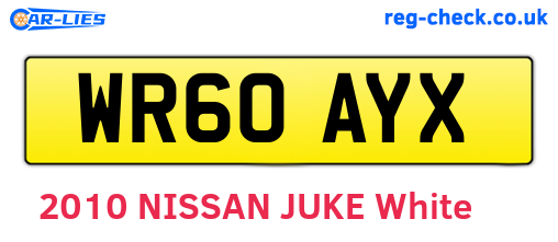 WR60AYX are the vehicle registration plates.