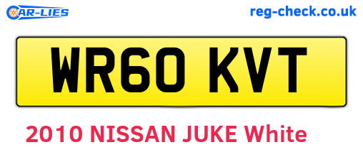WR60KVT are the vehicle registration plates.
