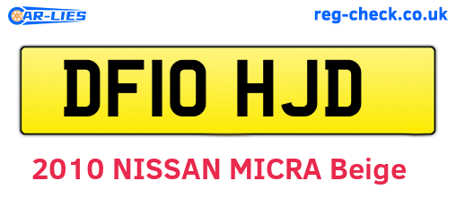 DF10HJD are the vehicle registration plates.