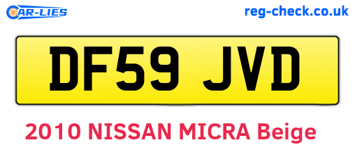 DF59JVD are the vehicle registration plates.