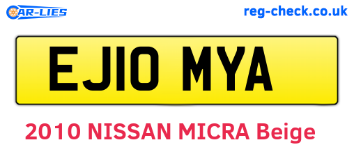 EJ10MYA are the vehicle registration plates.