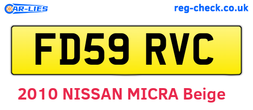 FD59RVC are the vehicle registration plates.