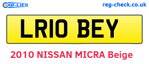 LR10BEY are the vehicle registration plates.