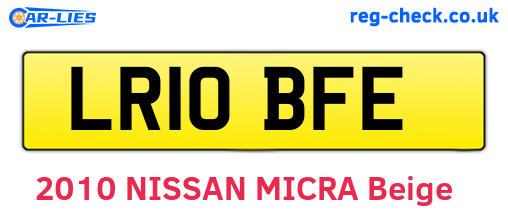 LR10BFE are the vehicle registration plates.