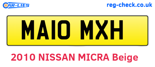 MA10MXH are the vehicle registration plates.