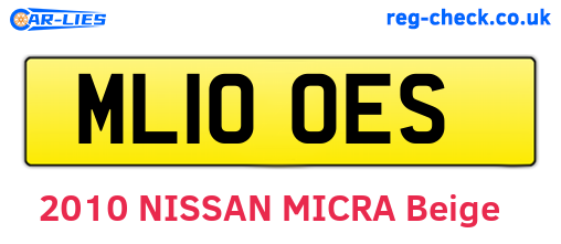 ML10OES are the vehicle registration plates.