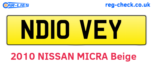 ND10VEY are the vehicle registration plates.