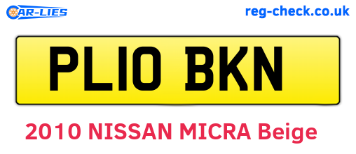 PL10BKN are the vehicle registration plates.