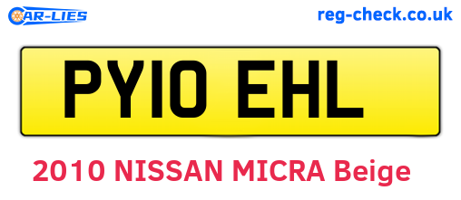 PY10EHL are the vehicle registration plates.