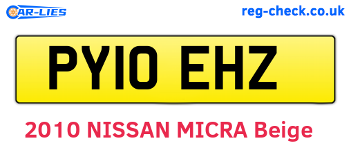 PY10EHZ are the vehicle registration plates.
