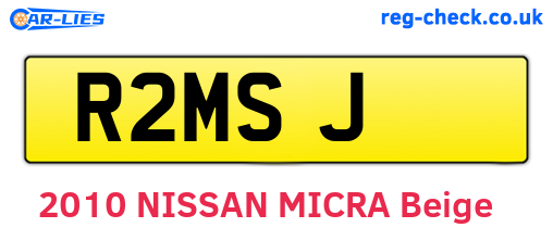 R2MSJ are the vehicle registration plates.