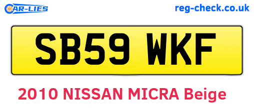 SB59WKF are the vehicle registration plates.