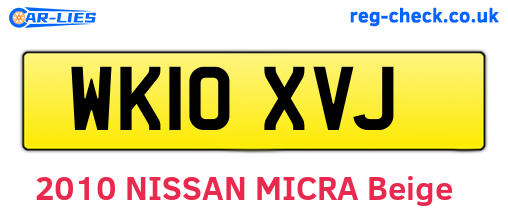 WK10XVJ are the vehicle registration plates.