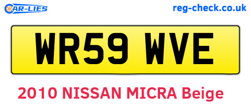 WR59WVE are the vehicle registration plates.