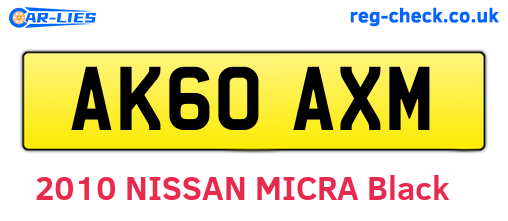 AK60AXM are the vehicle registration plates.