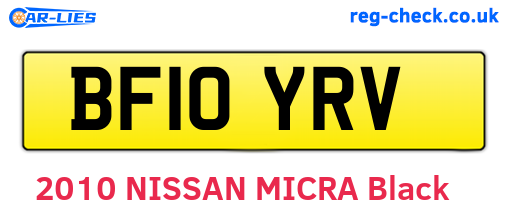 BF10YRV are the vehicle registration plates.