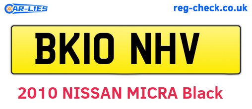 BK10NHV are the vehicle registration plates.