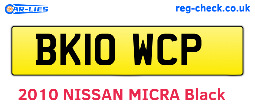 BK10WCP are the vehicle registration plates.