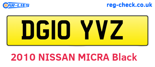 DG10YVZ are the vehicle registration plates.