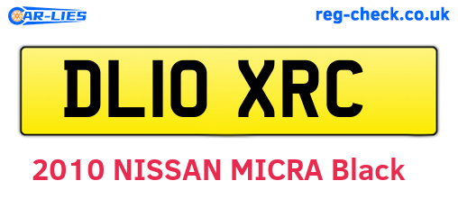 DL10XRC are the vehicle registration plates.