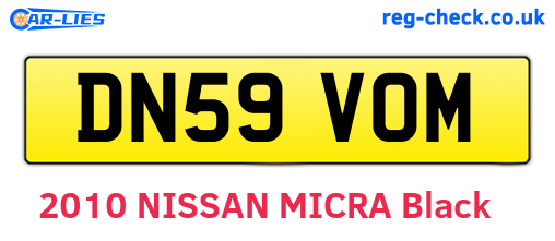 DN59VOM are the vehicle registration plates.