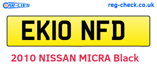 EK10NFD are the vehicle registration plates.