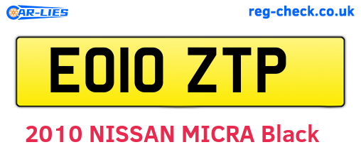 EO10ZTP are the vehicle registration plates.