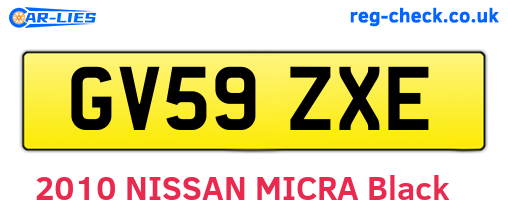 GV59ZXE are the vehicle registration plates.
