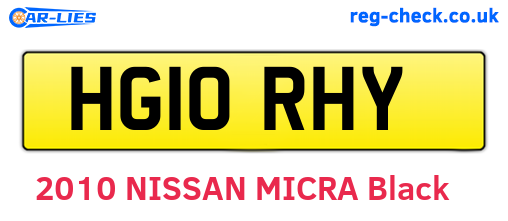 HG10RHY are the vehicle registration plates.