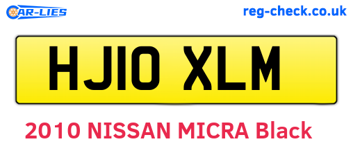 HJ10XLM are the vehicle registration plates.