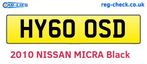 HY60OSD are the vehicle registration plates.