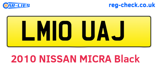 LM10UAJ are the vehicle registration plates.
