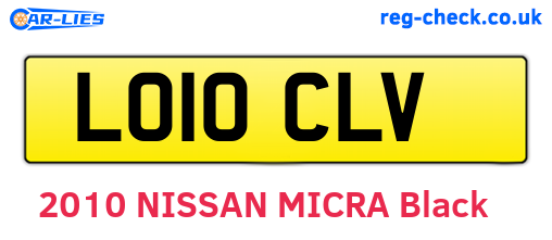 LO10CLV are the vehicle registration plates.