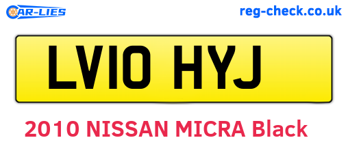 LV10HYJ are the vehicle registration plates.