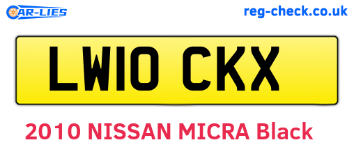 LW10CKX are the vehicle registration plates.