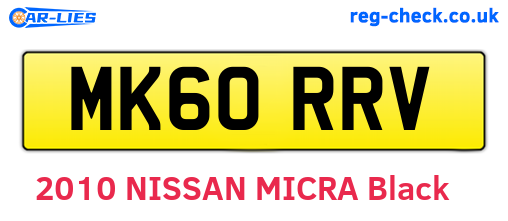 MK60RRV are the vehicle registration plates.