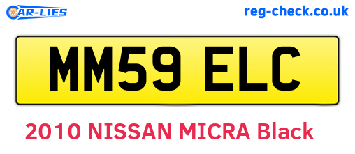 MM59ELC are the vehicle registration plates.