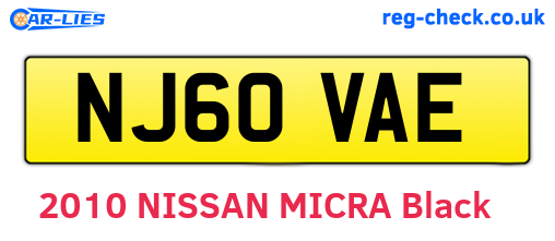 NJ60VAE are the vehicle registration plates.