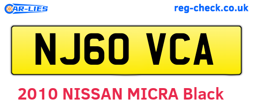 NJ60VCA are the vehicle registration plates.