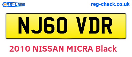 NJ60VDR are the vehicle registration plates.