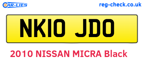 NK10JDO are the vehicle registration plates.