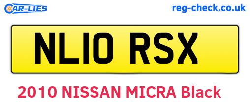NL10RSX are the vehicle registration plates.