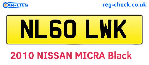 NL60LWK are the vehicle registration plates.