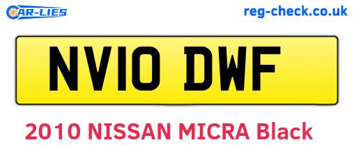 NV10DWF are the vehicle registration plates.