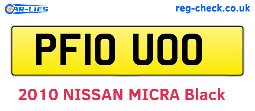 PF10UOO are the vehicle registration plates.