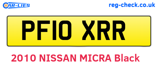 PF10XRR are the vehicle registration plates.