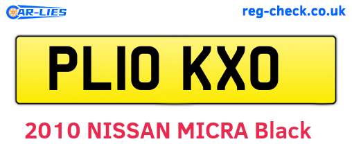 PL10KXO are the vehicle registration plates.