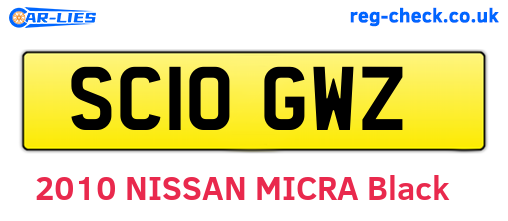 SC10GWZ are the vehicle registration plates.